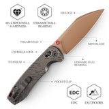 Firefly Ultra-RG Crossbar Lock EDC Folding Pocket Knife,2.99" M390 Steel Blade,Titanium Handle