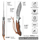 Lepus-01 Liner Lock，4.09'' 110 Layesrs Damascus Steel Blade，Titanium Bolster & Ironwood Handle and Sheath