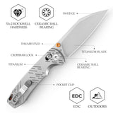 Firefly Ultra-ST Crossbar Lock EDC Folding Pocket Knife,2.99" Titanium Blade,Titanium Handle
