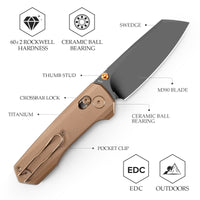 Hornet-04G Axis Lock EDC Canivete Dobrável, Lâmina de Aço 14C28N de 3,34", Cabo Micarta