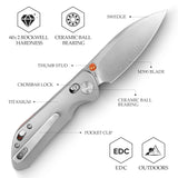 Hornet-04G Axis Lock EDC Canivete Dobrável, Lâmina de Aço 14C28N de 3,34", Cabo Micarta