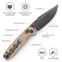 Складаний кишеньковий ніж Dragonfly-B Axis Lock EDC, лезо 2.99 дюйма зі сталі 14C28N, ручка G10