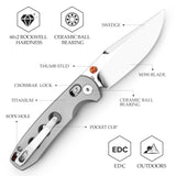 Butterfly Ultra-M Crossbar Lock EDC Folding Pocket Knife,2.99'' Mirror Finished M390 Steel Blade,Titanium Handle