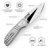 Gecko-M Liner Lock Folding Pocket Knife,Mirror Finished 3.4'' M390 Steel Blade,Titanium Handle