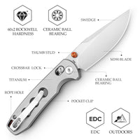Складаний кишеньковий ніж Dragonfly-B Axis Lock EDC, лезо 2.99 дюйма зі сталі 14C28N, ручка G10