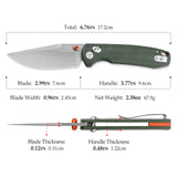 Butterfly-GM Crossbar Lock EDC Folding Pocket Knife,2.99'' 14C28N Steel Blade,Micarta Handle