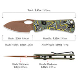 Andromeda Pro-GY Button Liner Lock EDC Folding Knfe,2.3" N690 Steel Blade,Fat Carbon Handle