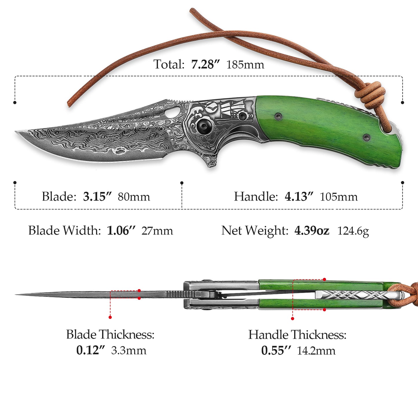 Puppis-02G Liner Lock，3.5'' 67 Layesrs Damascus Steel Blade，Steel Bolster & Bone Handle