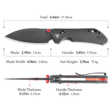 Складаний кишеньковий ніж Hornet-04G Axis Lock EDC, лезо 3,34 дюйма зі сталі 14C28N, ручка з мікарти