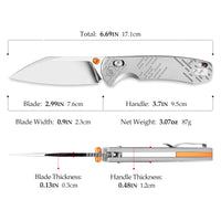 Firefly Ultra-M Crossbar Lock EDC Folding Pocket Knife,2.99" M390 Mirror Finished Steel Blade,Titanium Handle