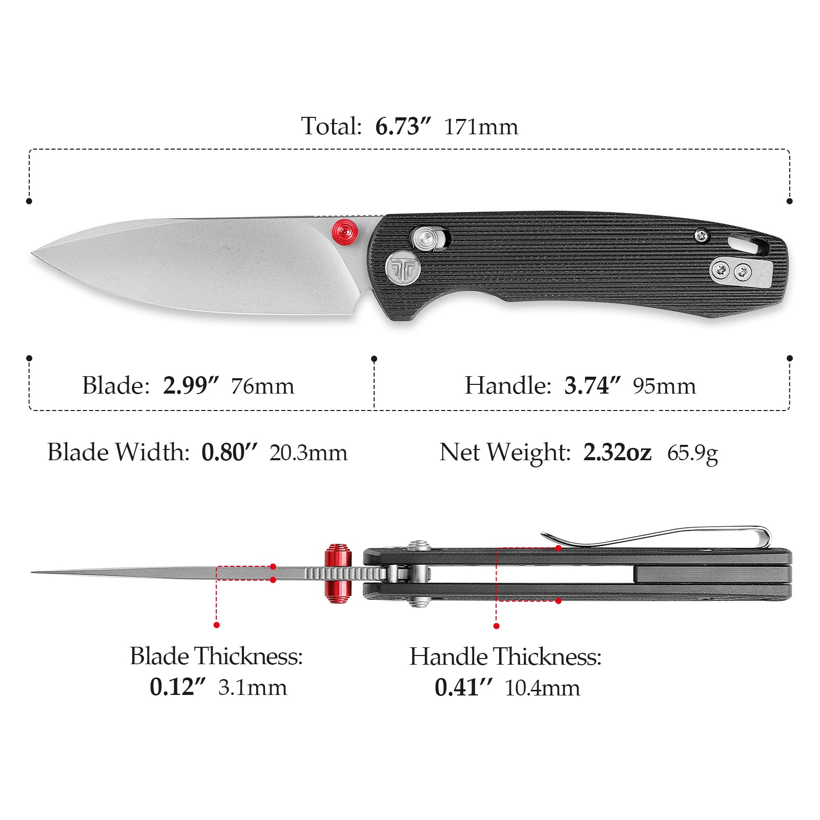 Dragonfly-B Axis Lock EDC Folding Pocket Knife,2.99'' 14C28N Steel Blade,G10 Handle