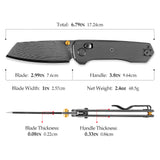 Scarab Ultra-BTD Crossbar Lock EDC Folding Pocket Knife,2.99" ZDP-189 Steel Blade,Titanium Handle