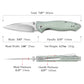 Delphinus-03 Liner Lock EDC Folding Knfe,Front Flipper 3" 14C28N Steel Blade,G10 Handle