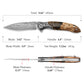 Virgo-07Y Handmade Folding Pocket Knife,3.62in 110 Layers Damascus Steel Blade,Resin & Wood Handle with Clip