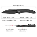 Cuckoo-BM Liner Lock EDC Folding Pocket Knife 3.37'' 14C28N Steel Blade,Micarta Handle