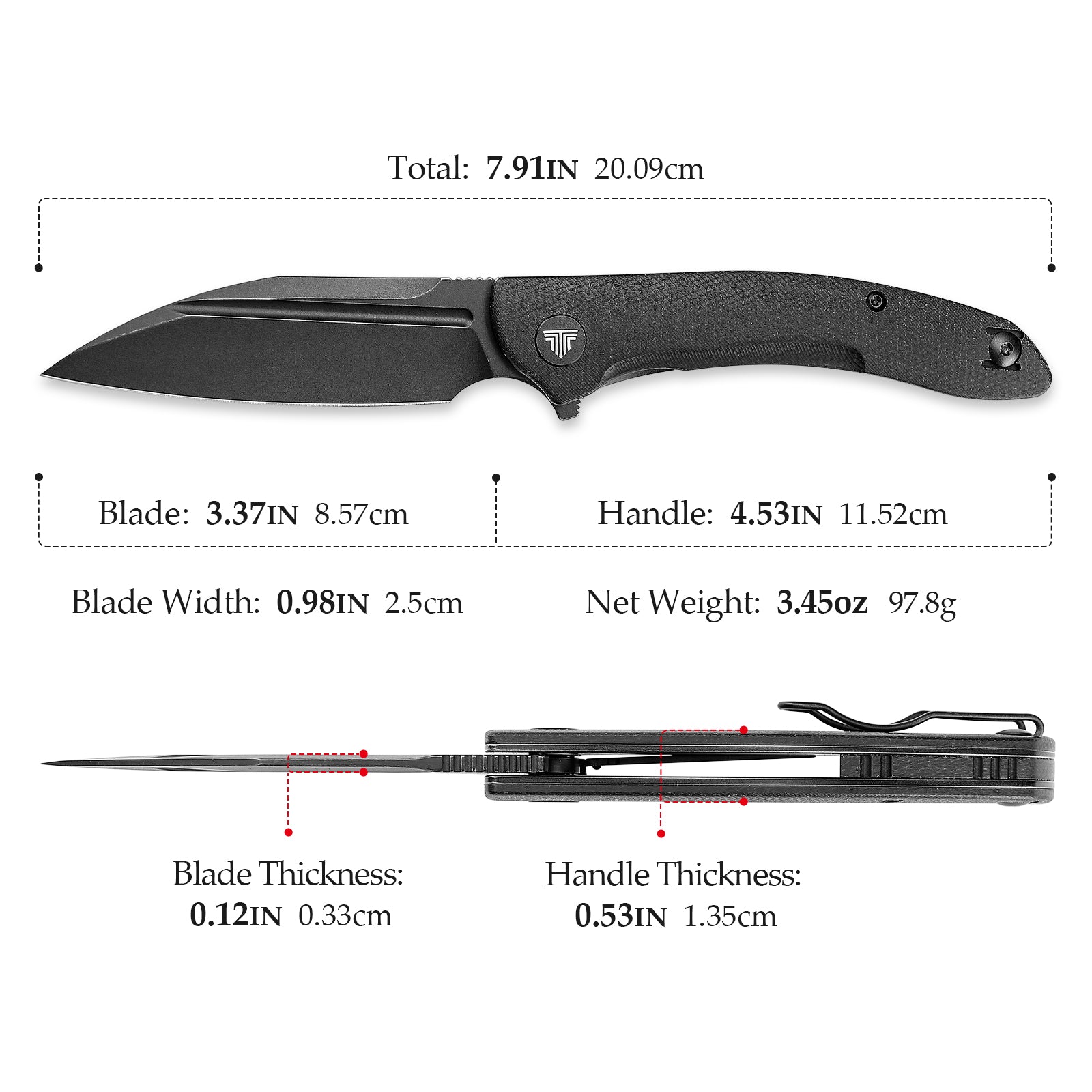 Cuckoo-BM Liner Lock EDC Folding Pocket Knife 3.37'' 14C28N Steel Blade,Micarta Handle