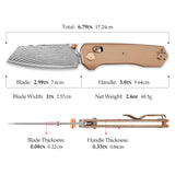 Scarab Ultra-SD Crossbar Lock EDC Folding Pocket Knife,2.99" ZDP-189 Damascus Steel Blade,Titanium Handle