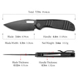 Gecko-BM Liner Lock EDC Folding Pocket Knife,3.4'' 14C28N Steel Blade,Micarta Handle