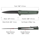 Seagu11-G Liner Lock  Folding Pocket Knife 3.4'' 14C28N Steel Blade,Micarta Handle