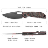 Gecko-RCB Liner Lock Folding Pocket Knife,3.4'' M390 Steel Blade,Ceramic Carbon Fiber Handle