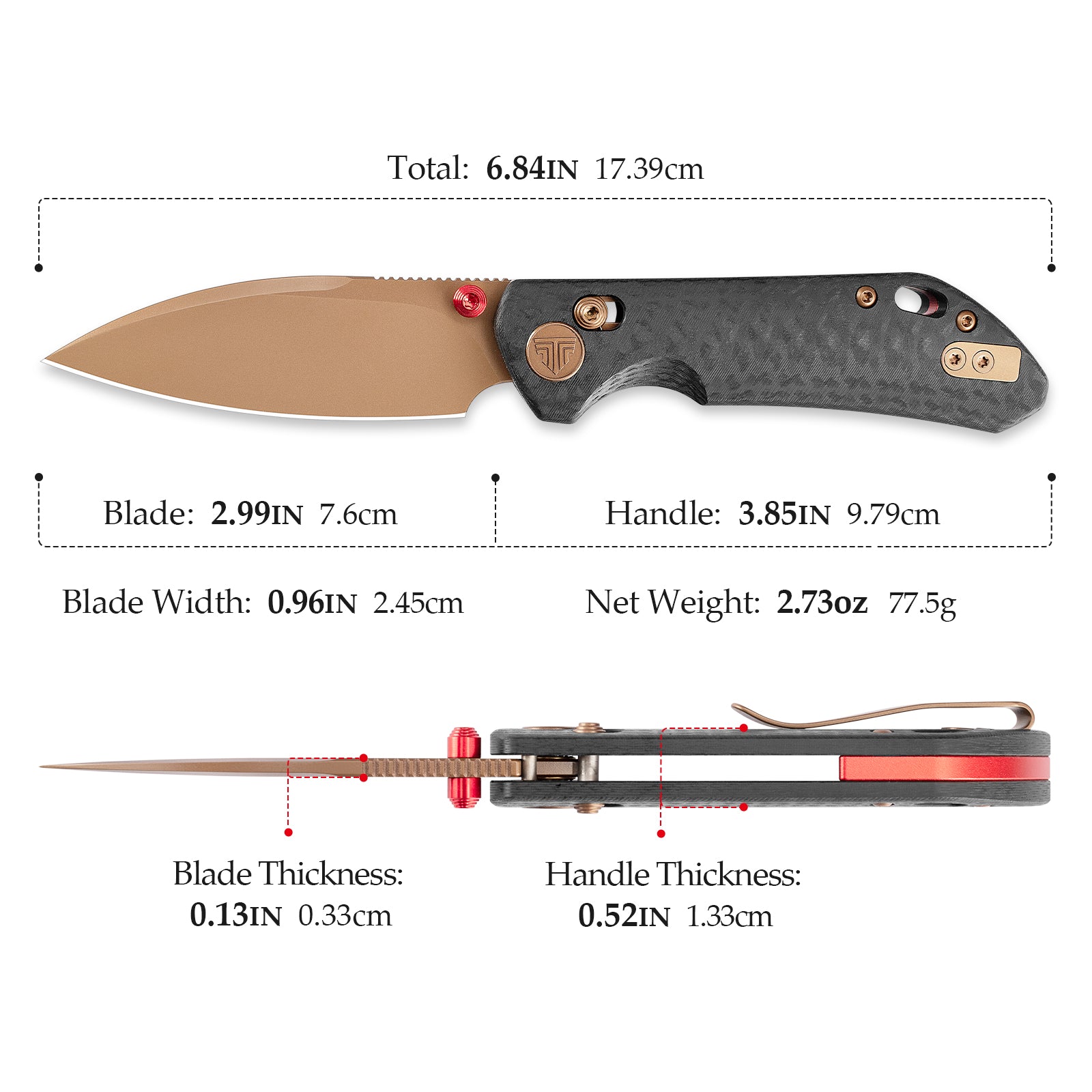 Складаний кишеньковий ніж Hornet-04G Axis Lock EDC, лезо 3,34 дюйма зі сталі 14C28N, ручка з мікарти
