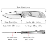 Gecko-M Liner Lock Folding Pocket Knife,Mirror Finished 3.4'' M390 Steel Blade,Titanium Handle