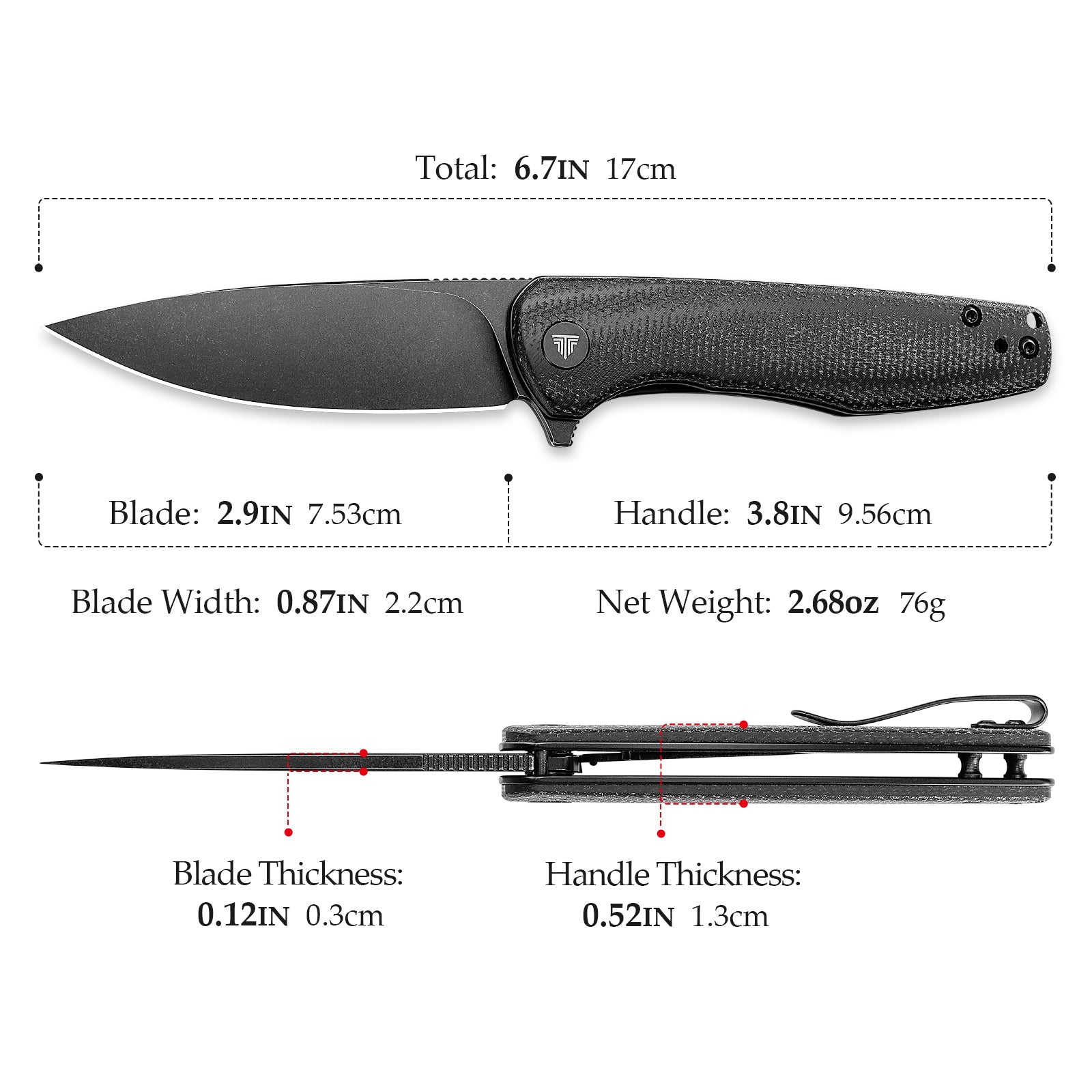 Hummingbird-BM Liner Lock EDC Folding Pocket Knife 2.99'' 14C28N Steel Blade,Micarta Handle