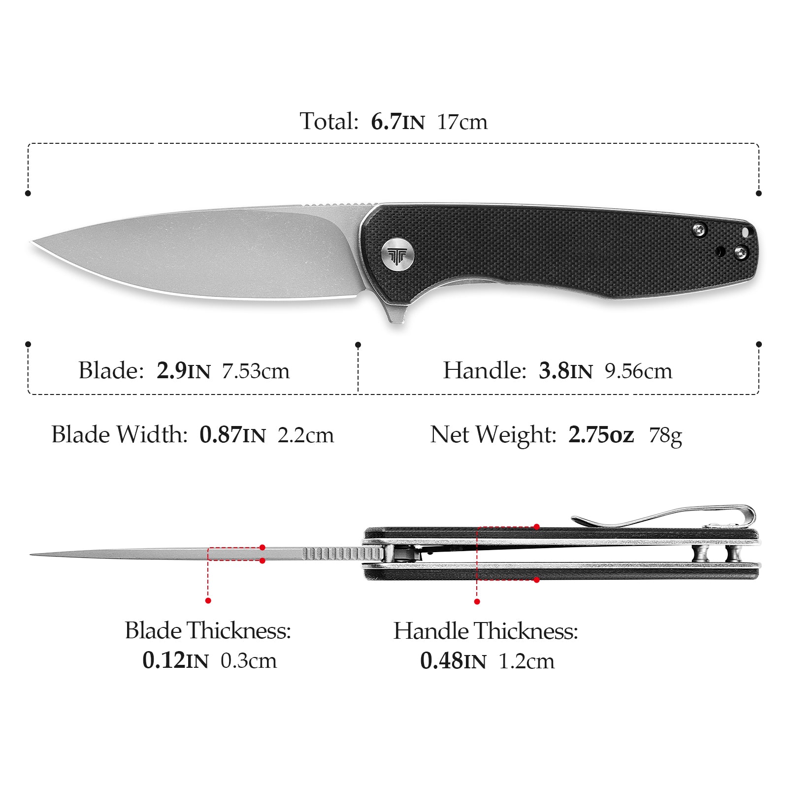 Hummingbird-BG Liner Lock EDC Folding Pocket Knife 2.99'' 14C28N Steel Blade,G10 Handle