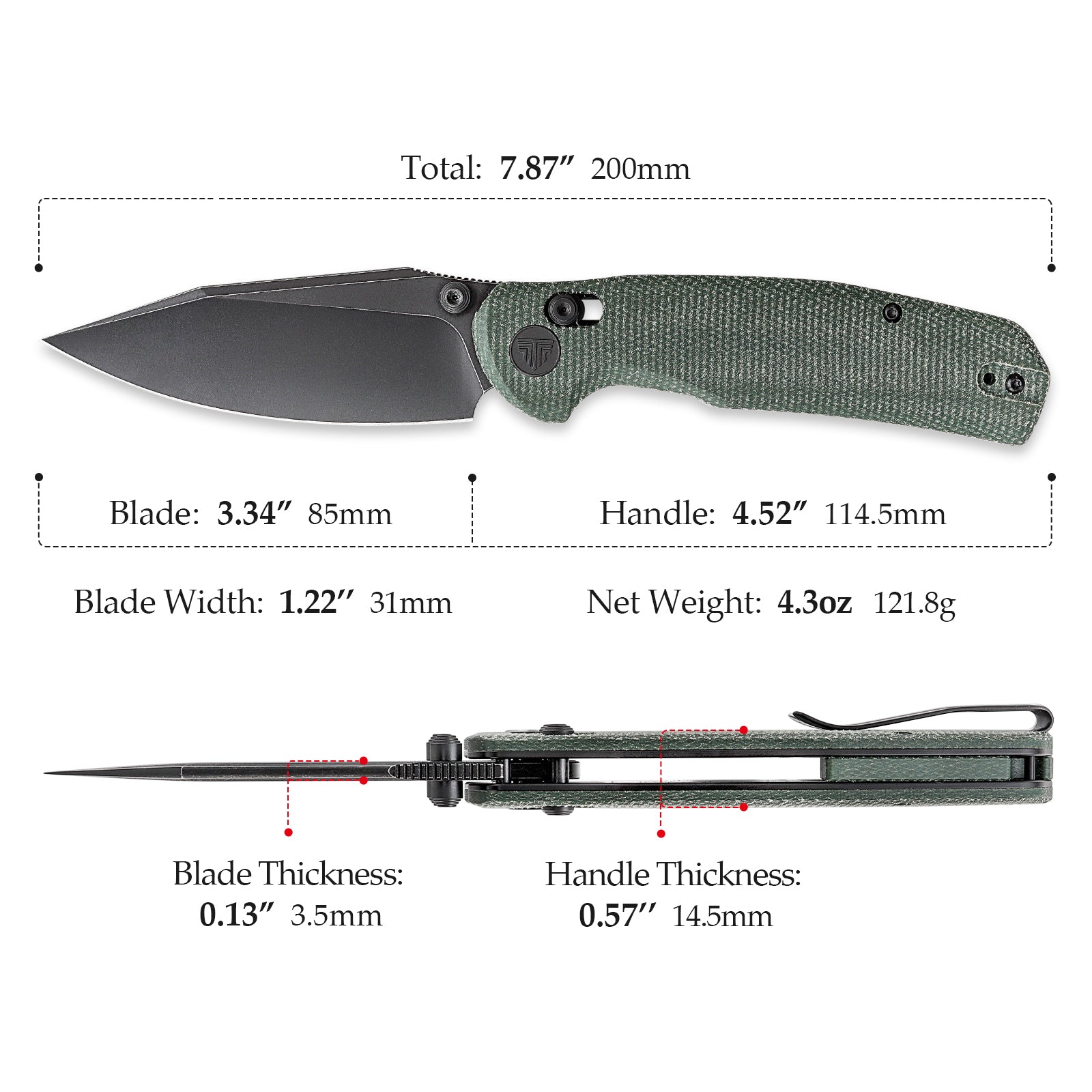 Hornet-04G Axis Lock EDC Folding Pocket Knife,3.34