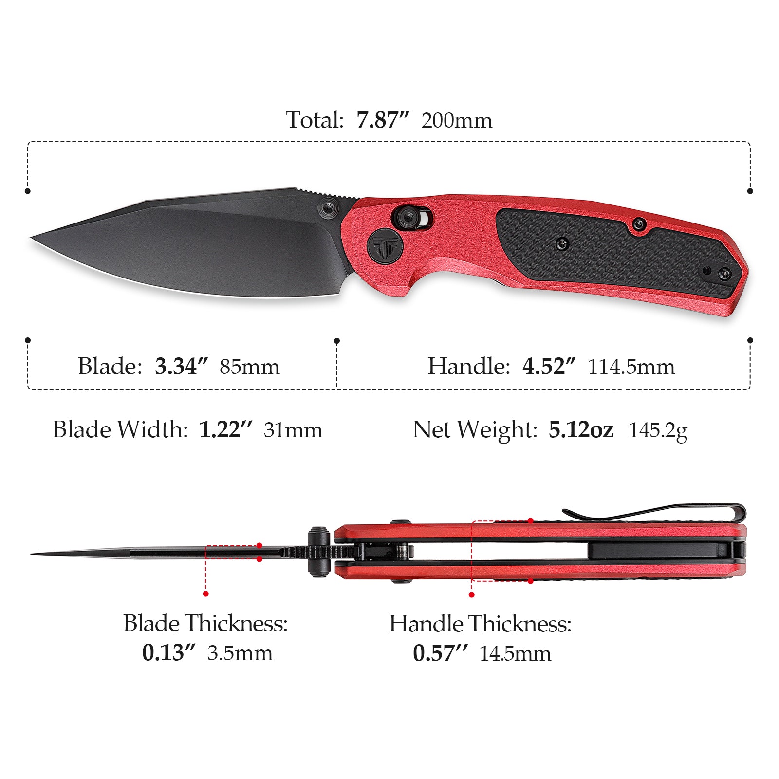 Hornet-08R Axis Lock EDC Folding Pocket Knife,3.34