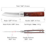 Dolphin-F Liner Lock  Folding Pocket Knife 3.37'' 14C28N Steel Blade,Wood Handle