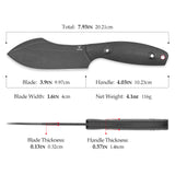 Pumpkin-BM Full-tang Straight Fixed Blade Knife, 3.9‘’14C28N Steel Stonewash Blade, Micarta Handle