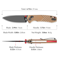 Dragonfly-DM Crossbar Lock EDC Folding Pocket Knife, 2.99'' M390 Steel Blade, Titanium Handle