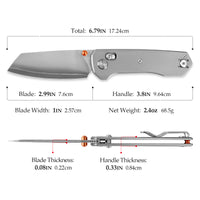 Hornet-04G Axis Lock EDC Canivete Dobrável, Lâmina de Aço 14C28N de 3,34", Cabo Micarta