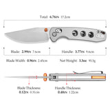Складаний кишеньковий ніж Dragonfly-B Axis Lock EDC, лезо 2.99 дюйма зі сталі 14C28N, ручка G10