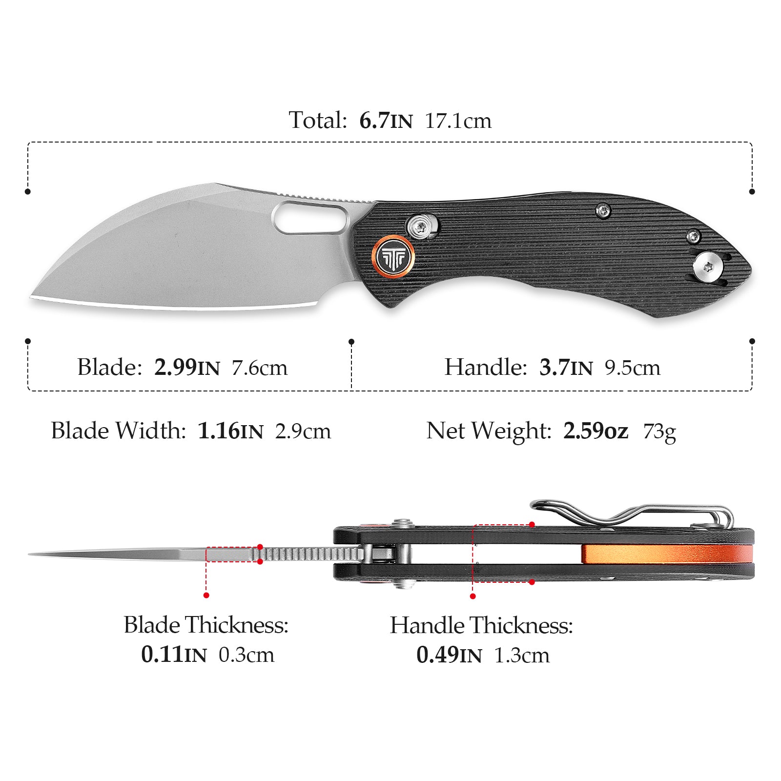 Batwing-BG Crossbar Lock Folding Pocket Knife,2.99'' 14C28N Steel