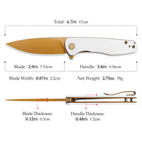 Hummingbird-WG Liner Lock EDC Folding Pocket Knife 2.99'' 14C28N Steel Blade,G10 Handle