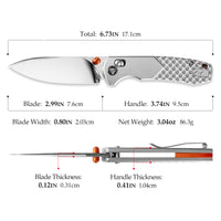 Dragonfly-M Crossbar Lock EDC Folding Pocket Knife, 2.99'' M390 Steel Blade, Titanium Handle
