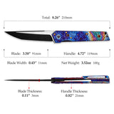 Cen-H Front Flipper,3.6" M390,Handmade Titanium Handle