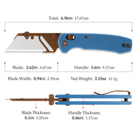 Puppy-LM Crossbar Lock EDC Folding Pocket Knife,2.62'' SK5 Steel Blade,Micarta Handle