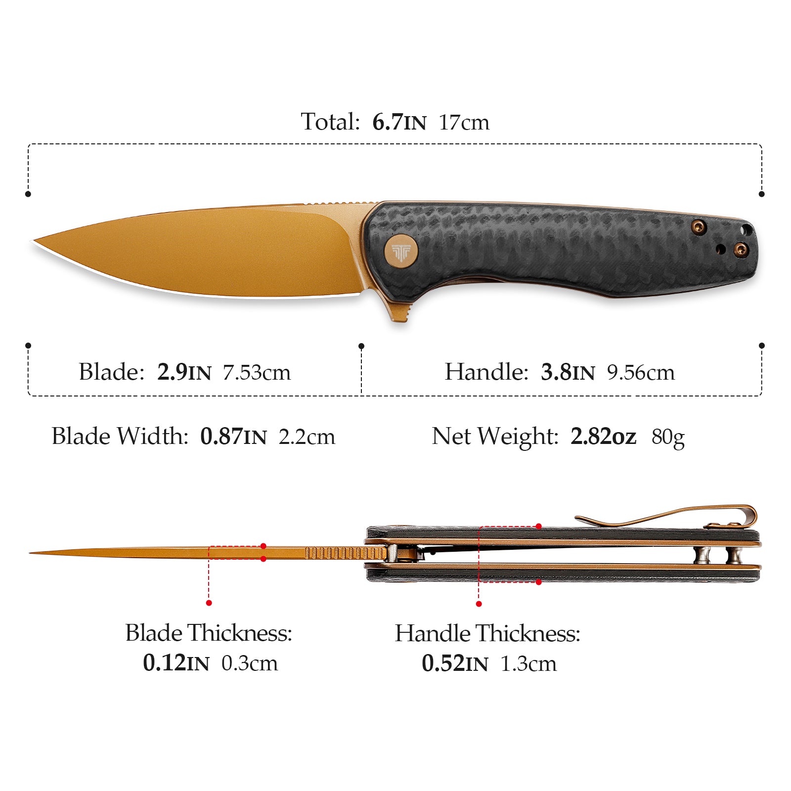 Hummingbird-CG Liner Lock EDC Folding Pocket Knife 2.99'' 14C28N Steel Blade,Carbon Fiber Style G10 Handle