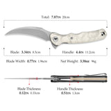 Lacerta-AL Liner Lock EDC Folding Pocket Knife 3.34'' 14C28N Steel Blade,Aluminum Foil Handle,Tiguass Design