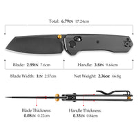 Hornet-04G Axis Lock EDC Canivete Dobrável, Lâmina de Aço 14C28N de 3,34", Cabo Micarta