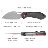 Batwing-BM/L Crossbar Lock Folding Pocket Knife,3.4'' 14C28N Steel Blade,Micarta Handle