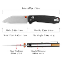 Firefly-BM Crossbar Lock EDC Folding Pocket Knife,2.99" 14C28N Steel Blade,Micarta Handle