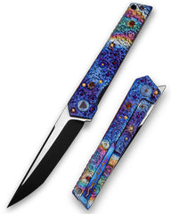 Cen-H Front Flipper,3.6" M390,Handmade Titanium Handle