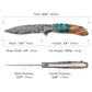 Virgo-07L Handmade Folding Pocket Knife,3.62in 67 Layers Damascus Steel Blade,Resin & Wood Handle with Clip