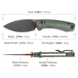Koala Plus-GM Crossbar Lock EDC Folding Pocket Knife,2.99'' 14C28 Steel Blade, Micarta Handle