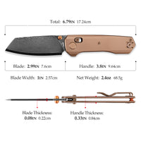 Scarab Ultra-RT Crossbar Lock EDC Folding Pocket Knife,2.99" ZDP-189 Steel Blade,Titanium Handle