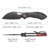 Batwing-BM/S Crossbar Lock Folding Pocket Knife,2.99'' 14C28N Steel Blade,Micarta Handle